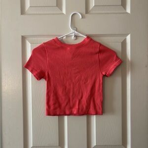 JoyLab Coral Athletic Ribbed Tee